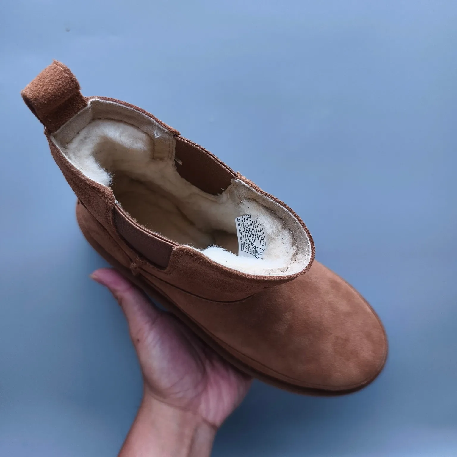 💰560 UGG sheepskin all-in-one snow boots 8051 thick-soled Chelsea casual shoes Color: maroon black antelope brown Matching size: 35-40